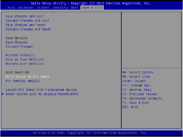 ARK 1123 BIOS Exit Page