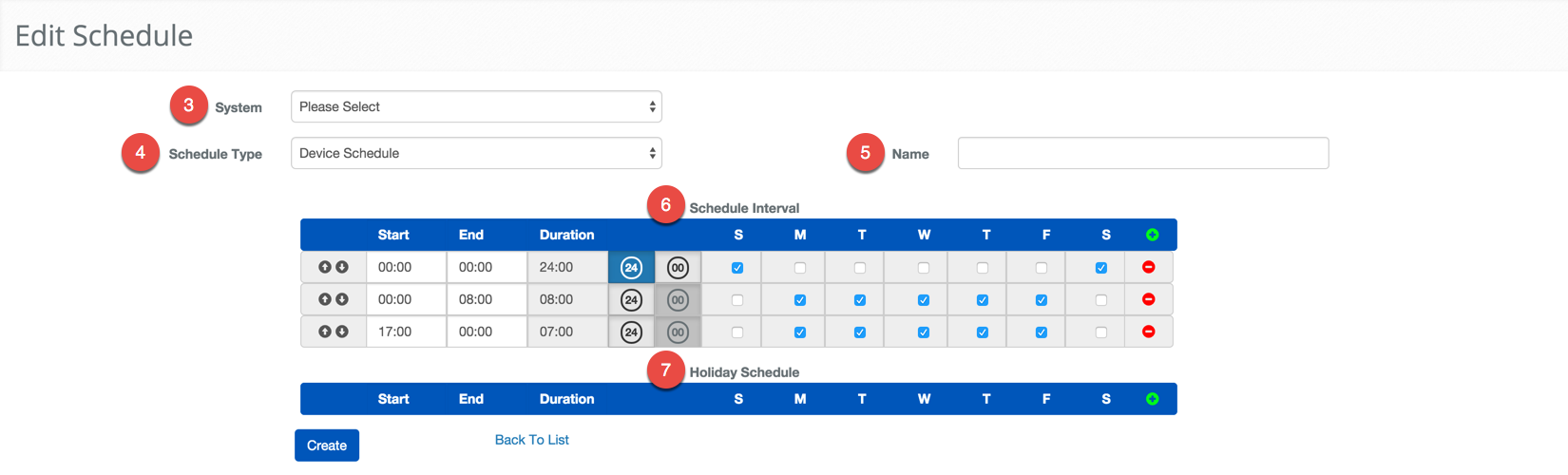 Create Device Schedule