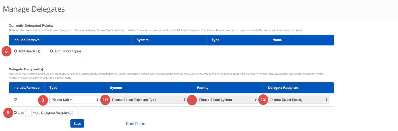 Create Delegate Points