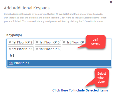 Destination Floor Matrix Select Keypads