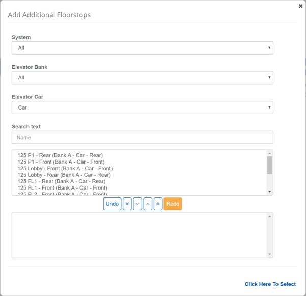 Floor Stop Selection
