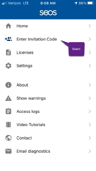 HID Mobile Application Select Invitation Code
