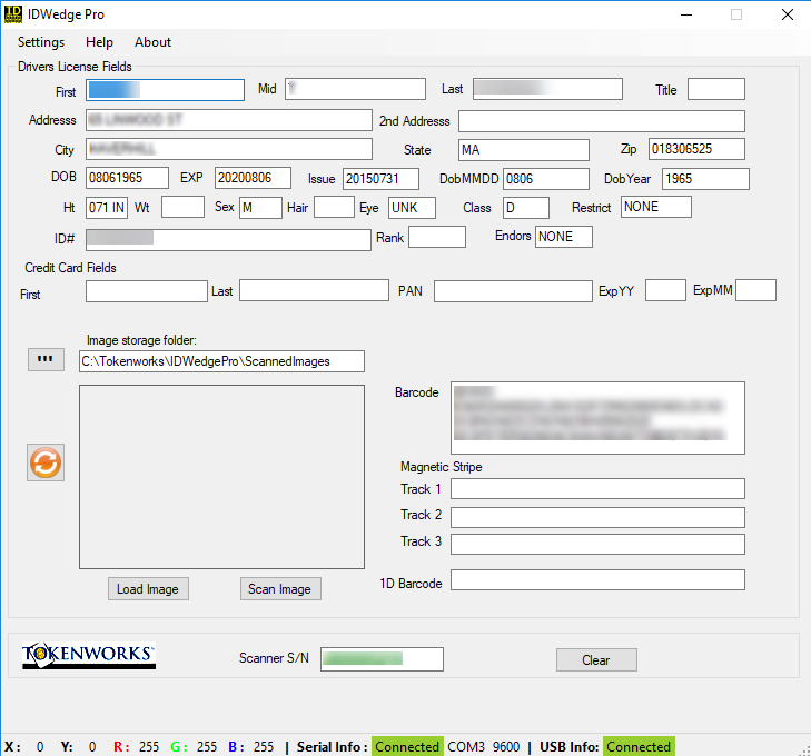IDWedgePro Input Screen