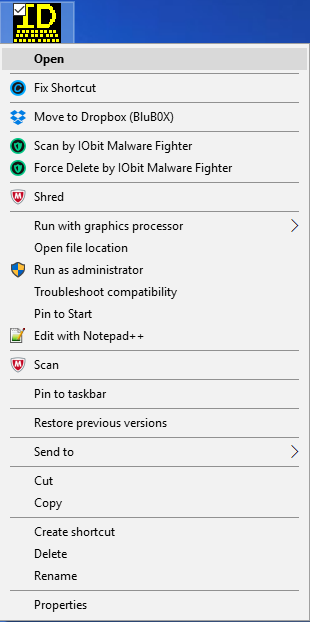 IDWedge Start up Pulldown