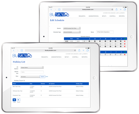 Predefined Schedules and Holidays