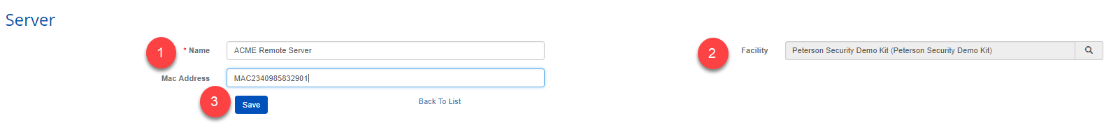 Remote Server Create Initial Screen