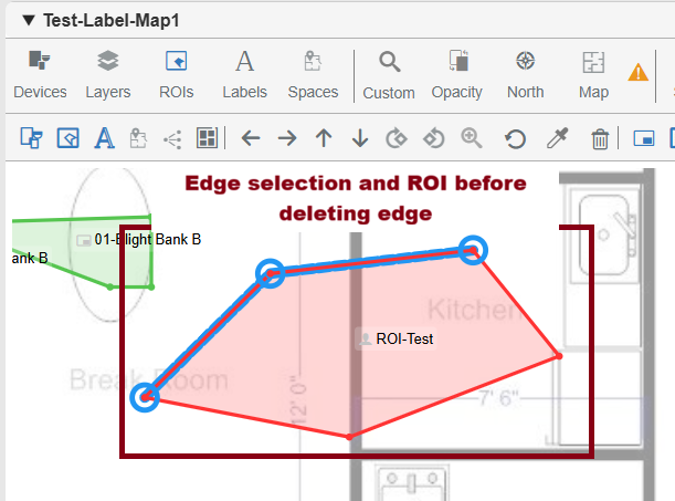 Edge selection and ROI before deleting edge
