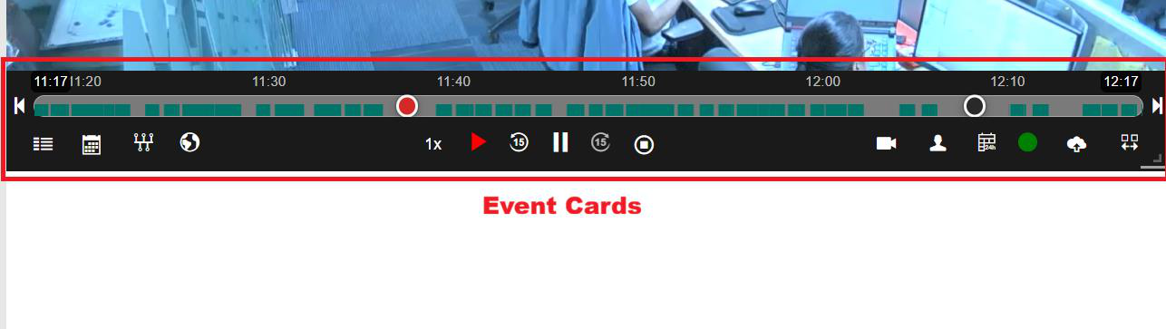 Event cards on video feed
