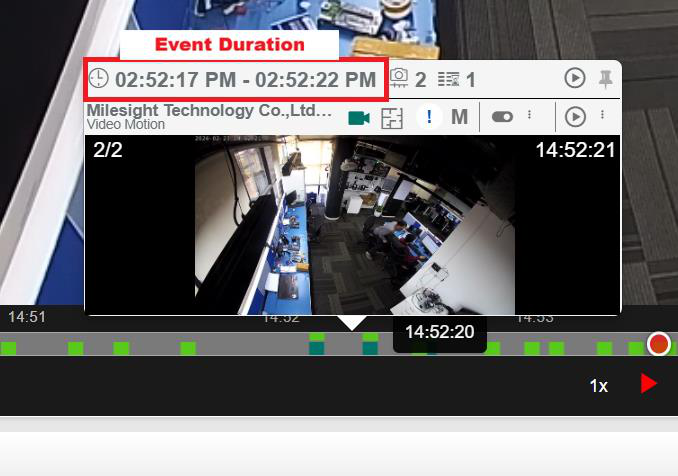 Hover preview – event duration