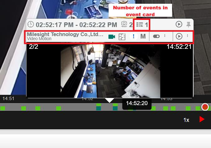Hover preview – number of events