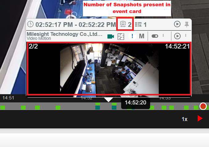 Hover preview – number of snapshots
