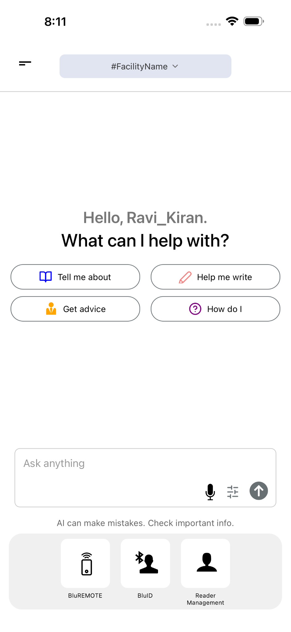 Reader Management option on Home screen