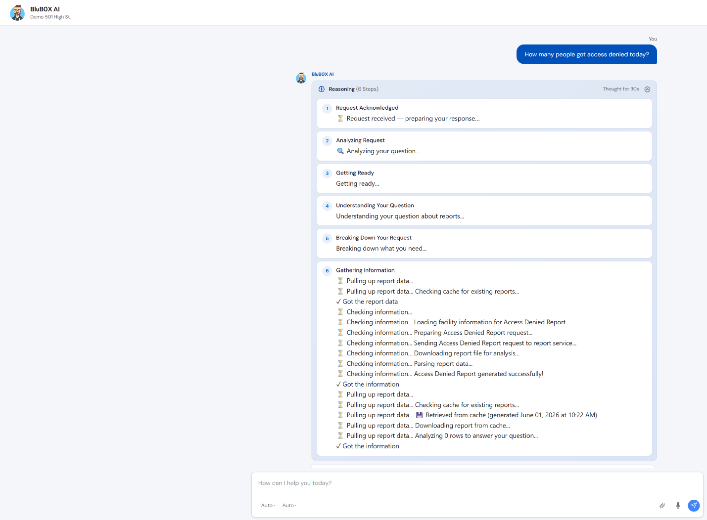 Enhanced Reasoning View with processing steps