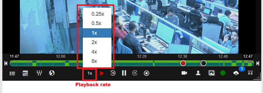 Playback rate selector