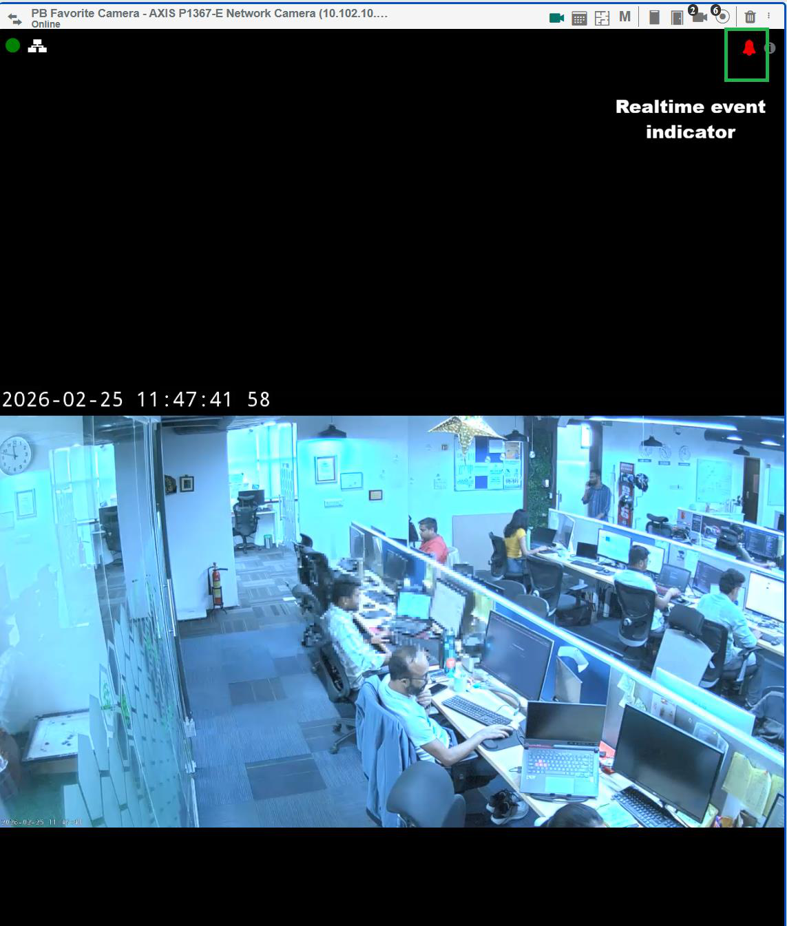 Realtime event indicator