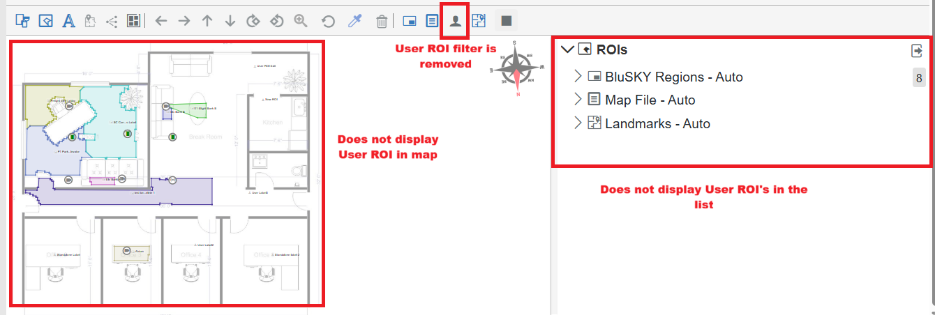 User ROI filter removed — does not display User ROIs in map or list