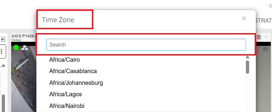 Timezone search field in Custom Timezone selection